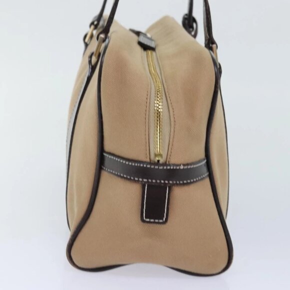 BURBERRY Blue Label Hand Bag Canvas Beige Gold Auth bs18262 - Picture 7 of 15